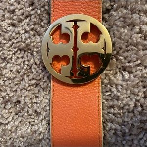 Tory Burch Authentic Reversible Leather Belt Coral
